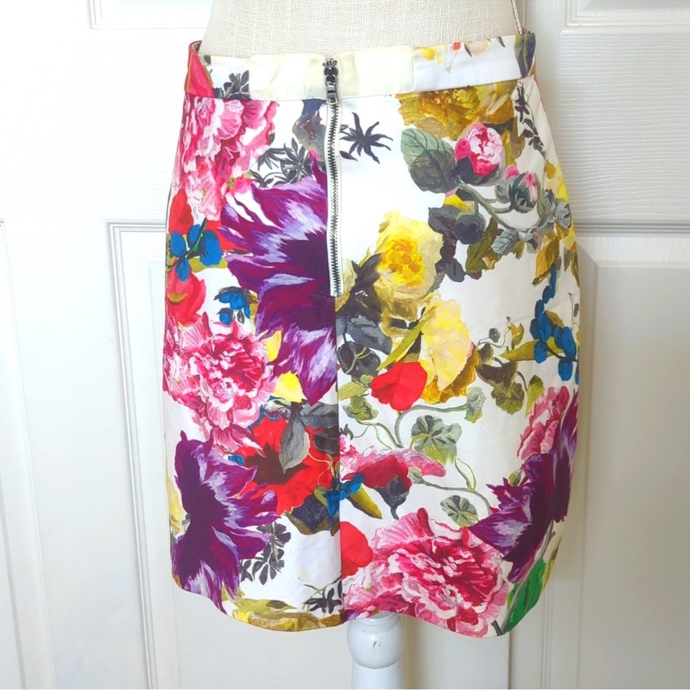 Alice+ Olivia Riley A-line Floral Mini Skirt